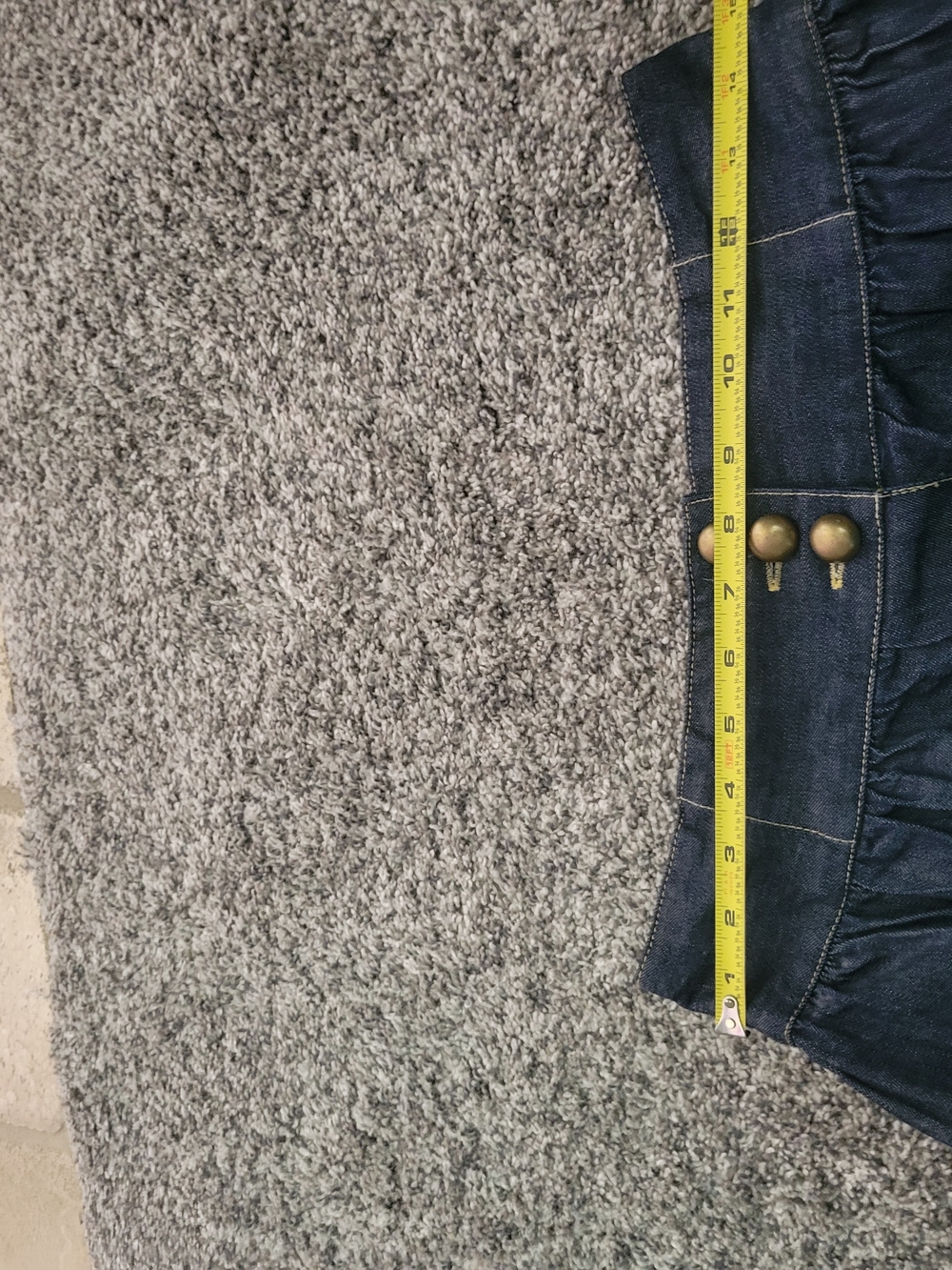 High-Waist Dark Denim Button-Front Skirt - Navy - Picture 7 of 15